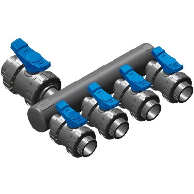 Sběrací potrubí napojení 50mm lepením,2x přímé napojení ventilu 50mm