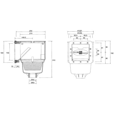 SKIMMER V10 ABS pro fólie, 150 x 150 mm, s mosaznými zástřiky