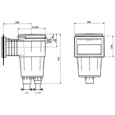 Skimmer 17,5 l standardní hrdlo, pro folii