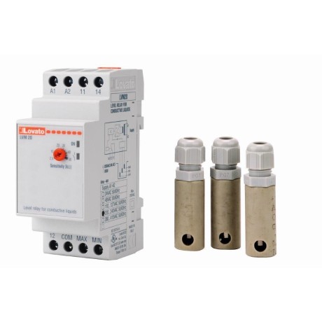 Elektronické automatické hlídání hladiny 3x sonda (na DIN lištu)