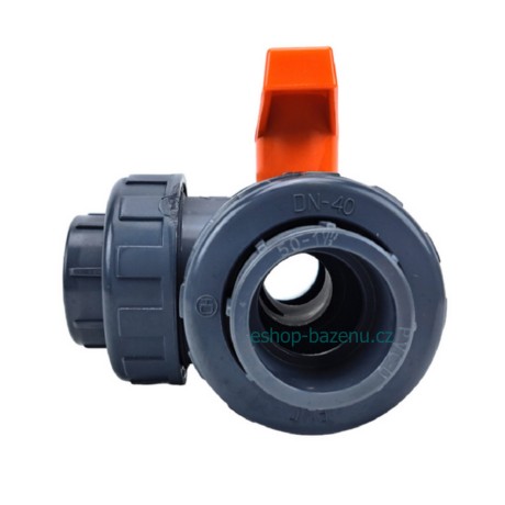 PVC Kulový třícestný ventil 20 mm T