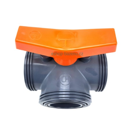 PVC Kulový třícestný ventil 25 mm T