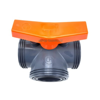 PVC Kulový třícestný ventil 32 mm T