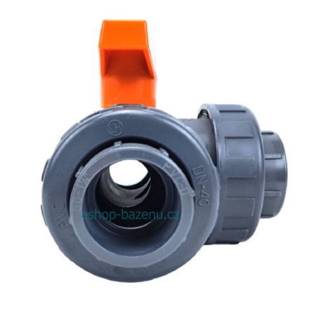 PVC Kulový třícestný ventil 32 mm T