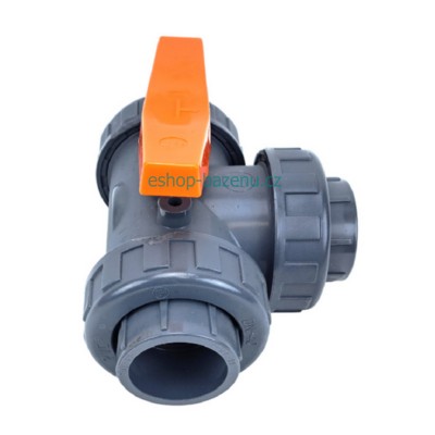 PVC Kulový třícestný ventil 32 mm T