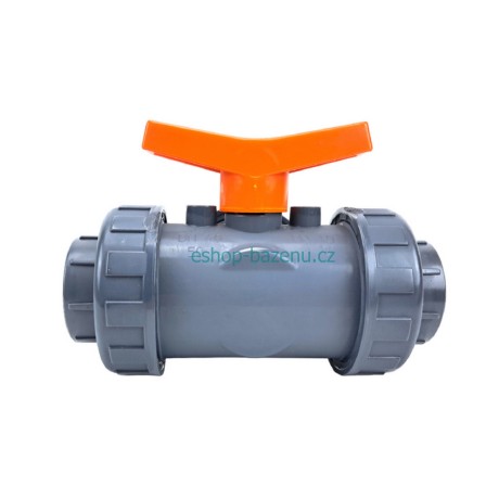 PVC Kulový třícestný ventil 40 mm T