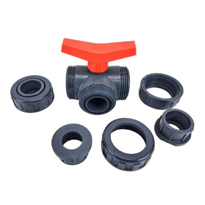 PVC Kulový třícestný ventil 20 mm L