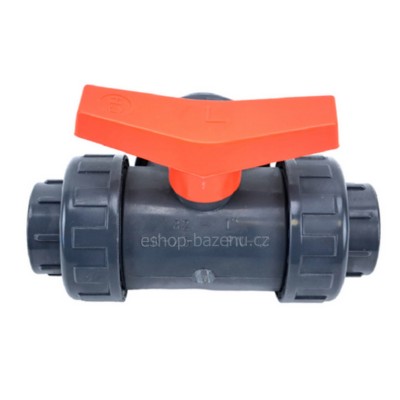 PVC Kulový třícestný ventil 20 mm L