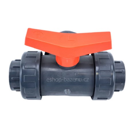 PVC Kulový třícestný ventil 32 mm L