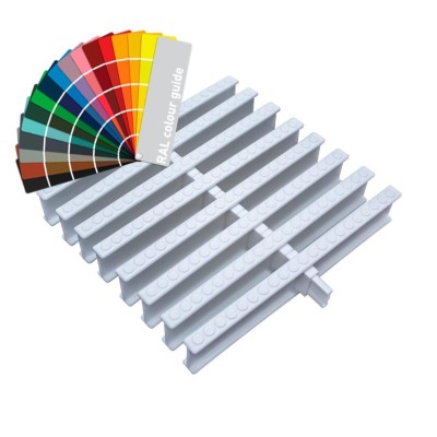 Přelivový roll rošt pro privátní bazény - Barevný - šířka 246 mm, výška 35 mm (43 ks/m)