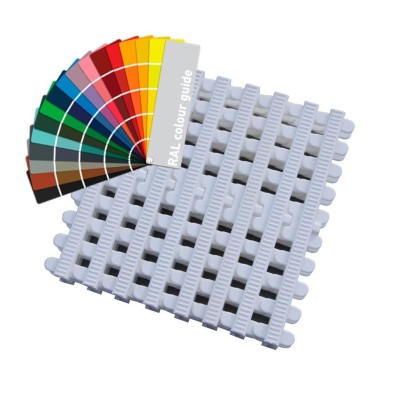 Přelivový roll-rošt pro veřejné bazény - Barevný - šířka 246 mm, výška 35 mm (43 ks/m)