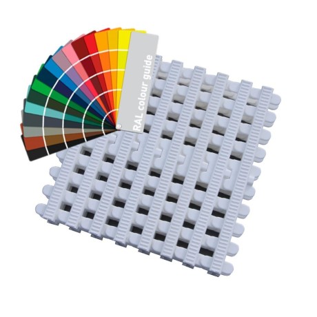 Přelivový roll-rošt pro veřejné bazény - Barevný - šířka 246 mm, výška 35 mm (43 ks/m)