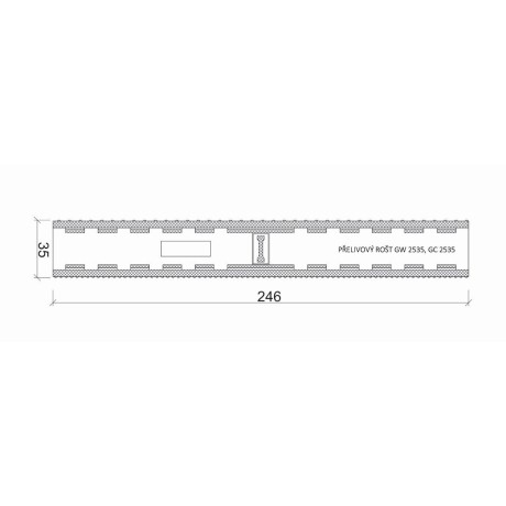 Přelivový roll-rošt pro veřejné bazény  - Barevný - šířka 196 mm, výška 35 mm (43 ks/m)