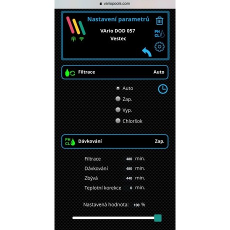 Inteligentní řízení bazénu VArio - DIN modul verze 1.4