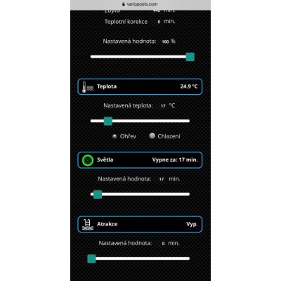 Inteligentní řízení bazénu VArio - DIN modul verze 1.4