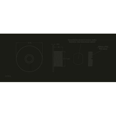 Nerezová tryska – Ø95 mm, 2" Ext, 1 x 18mm