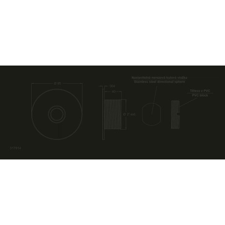 Nerezová tryska – Ø95 mm, 2" Ext, 1 x 18mm