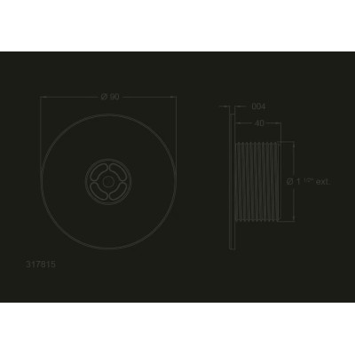 Nerezová tryska – Ø90 mm, 1 1/2" Ext.