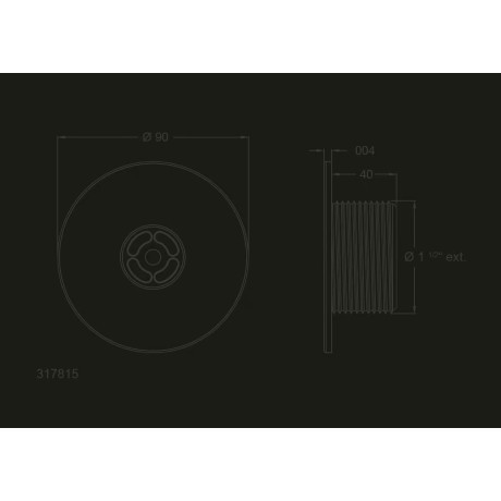 Nerezová tryska – Ø90 mm, 1 1/2" Ext.