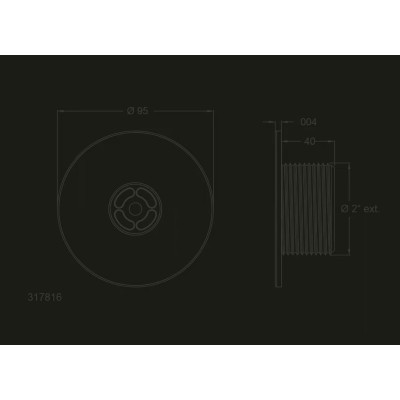 Nerezová tryska – Ø95 mm, 2" Ext.