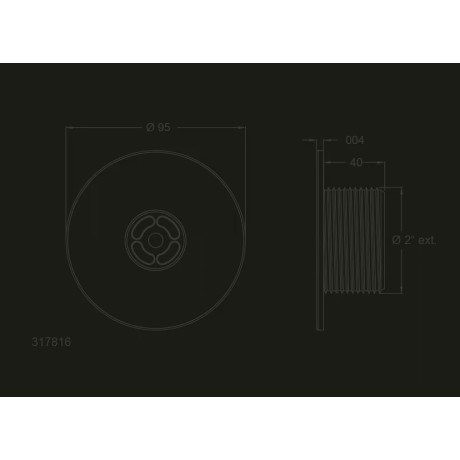 Nerezová tryska – Ø95 mm, 2" Ext.