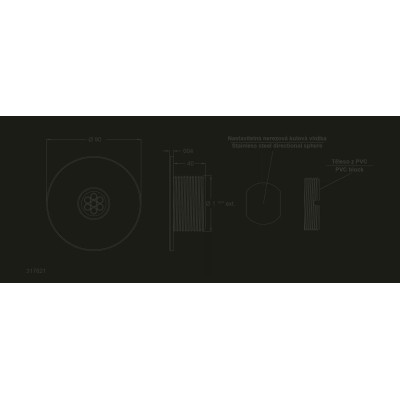 Nerezová tryska – Ø90 mm, 1 1/2" Ext., 4 x 6 mm