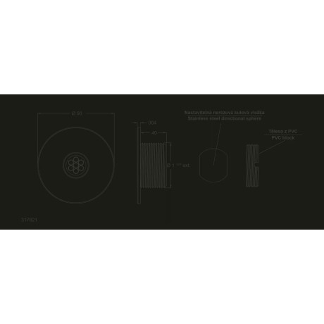 Nerezová tryska – Ø90 mm, 1 1/2" Ext., 4 x 6 mm