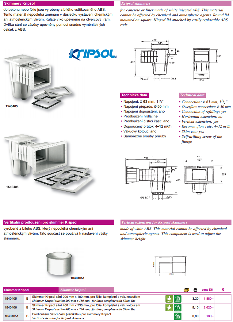 Skimmer Kripsol 400 x 230