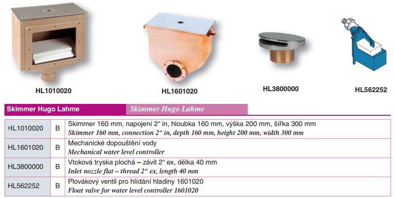 SKIMMER Hugo Lahme - Vtoková tryska plochá – závit 2“ ex, délka 40 mm