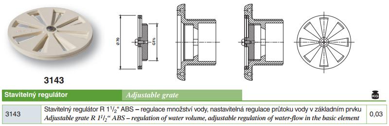 Stavitelný regulátor R 11/2“ ABS