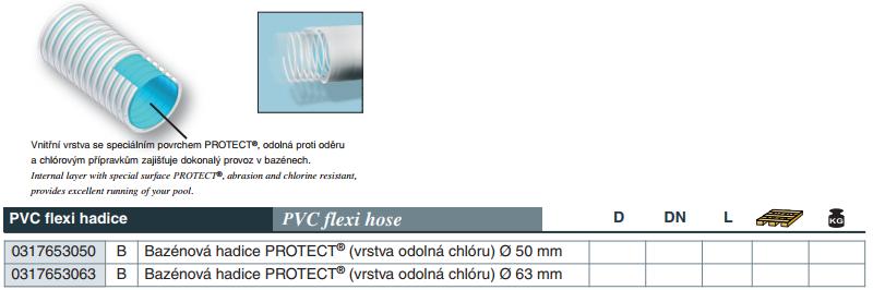 PVC flexi hadice - Baz. hadice PROTECT&reg; (vrstva odoln&aacute; chl&oacute;ru) d 50 mm