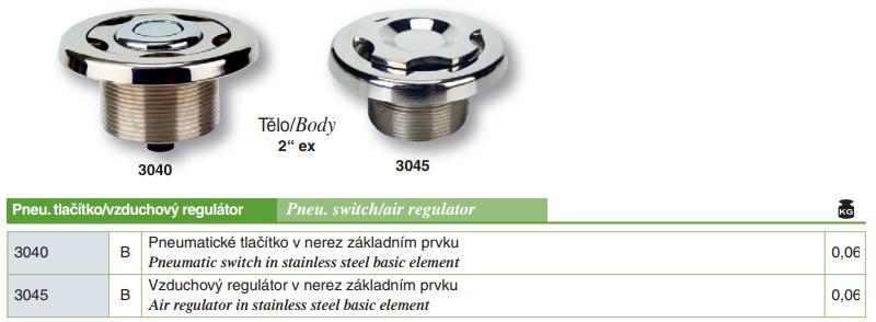 Vzduchový regulátor v nerez základním prvku