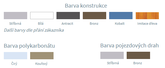 Barevné provedení zastřešení