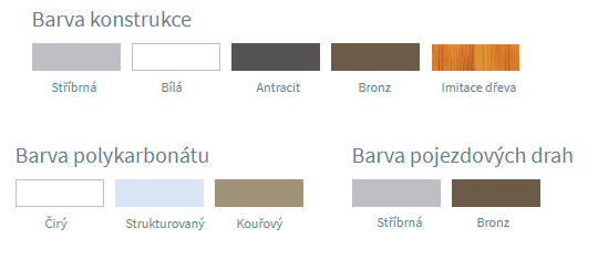 Barevné provedení zastřešení vířivé vany